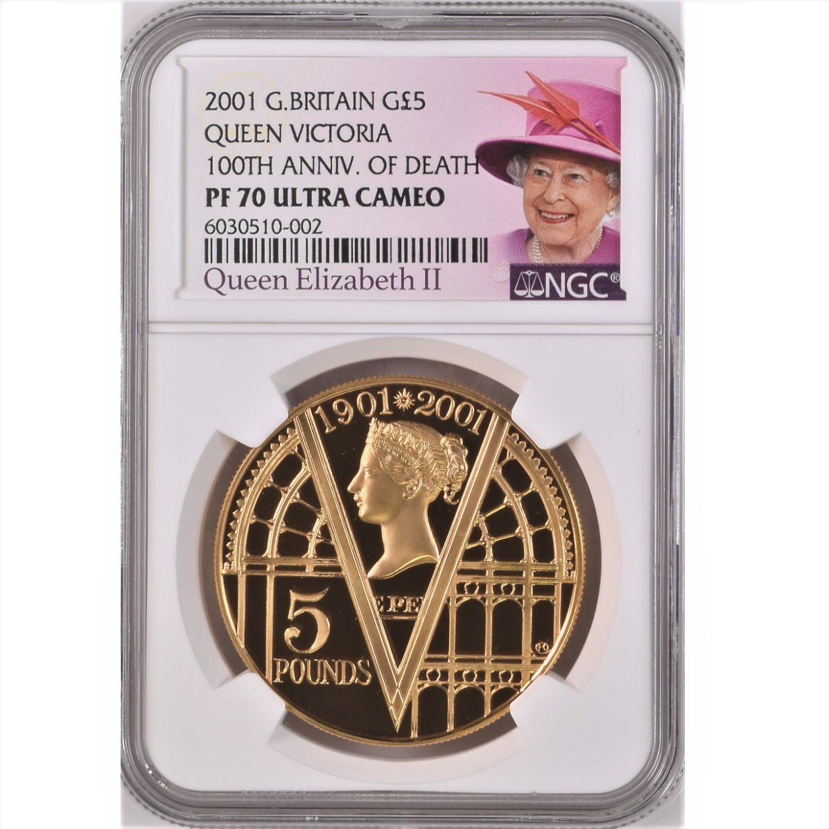 2001 イギリス 5ポンド 金貨 ヴィクトリア女王 没後100周年追悼記念 